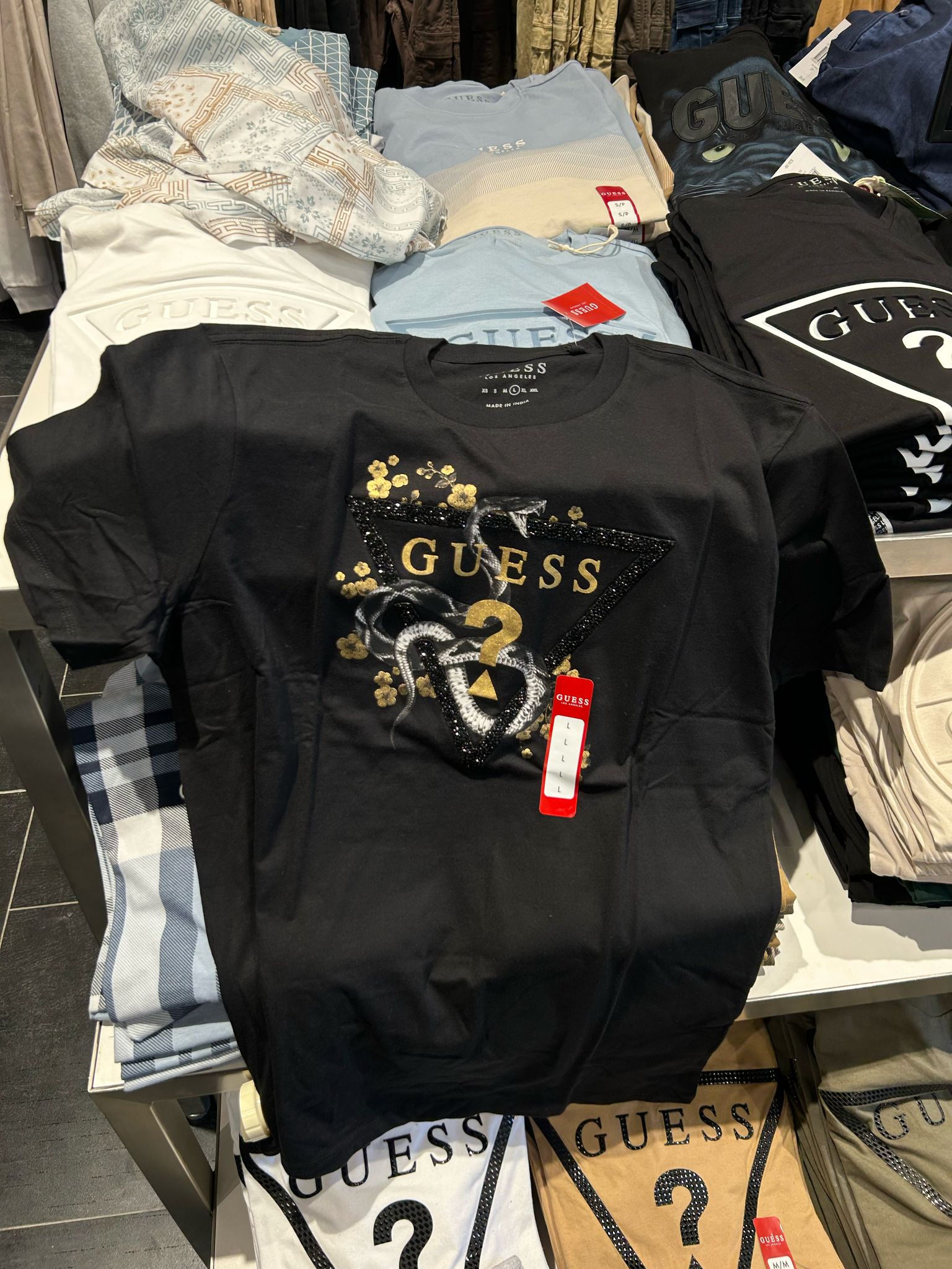 Guess Men Triangle Logo T-Shirt
