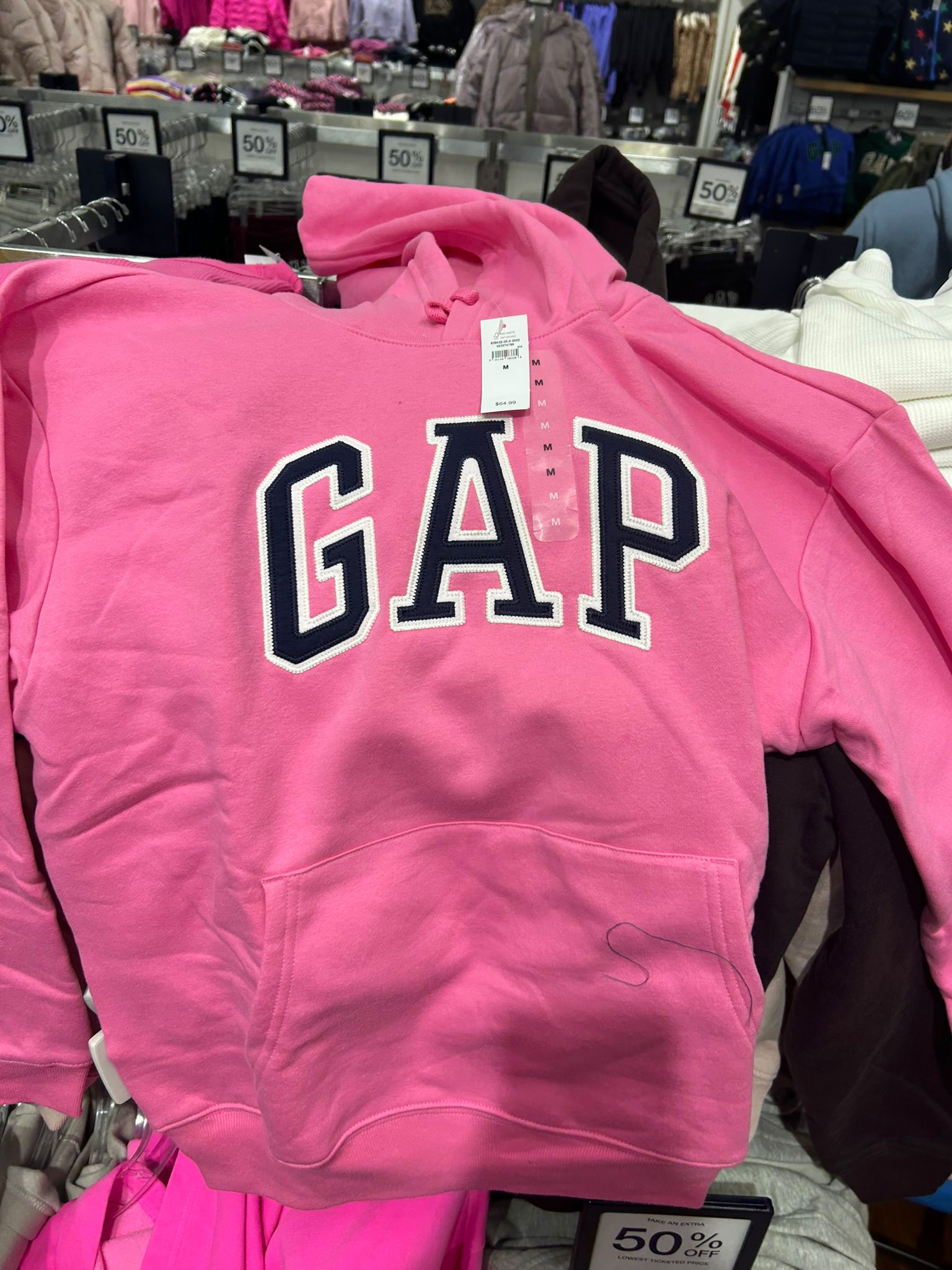 Womens' Relaxed Gap Logo Hoodie Love Letter Pink