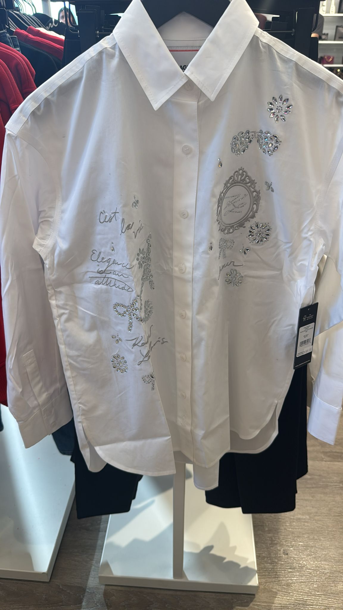 KARL WOMENS' PARIS WHIMSY POPLIN SHIRT