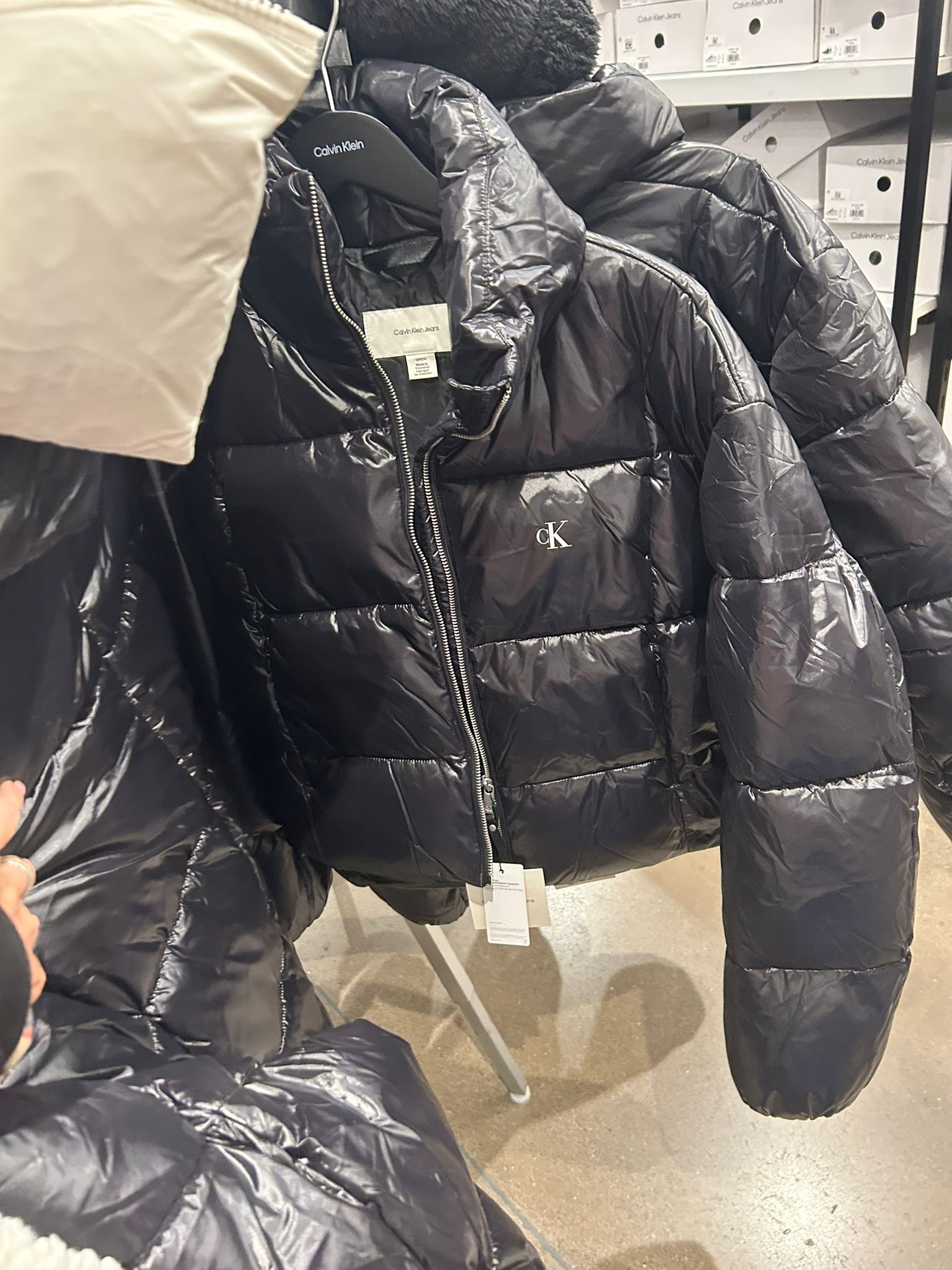 Calvin Klein Womens' Shine Puffer Jacket Black