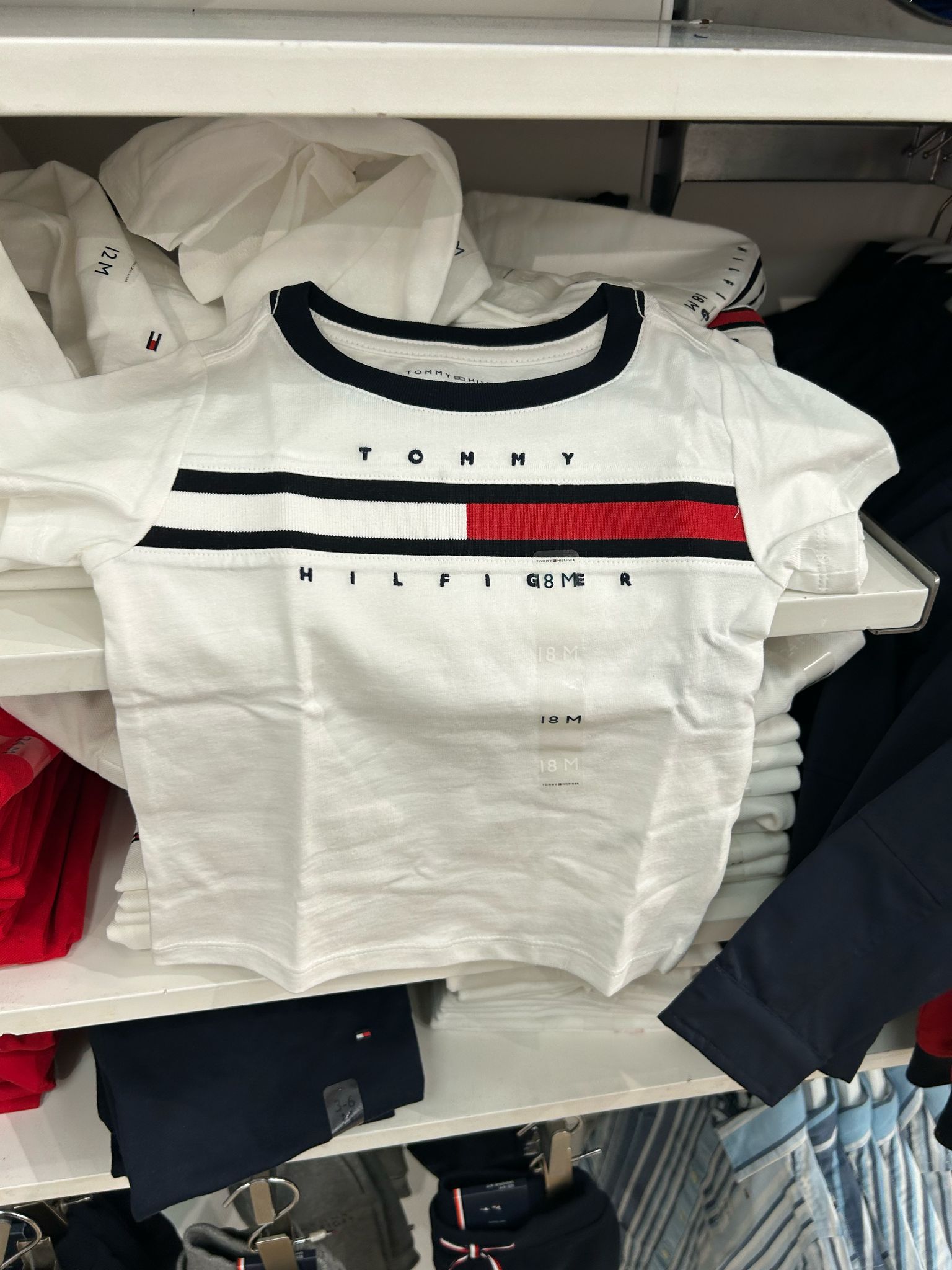 Baby Boy' Tommy  Flag Stripe Logo Ringer T-Shirt