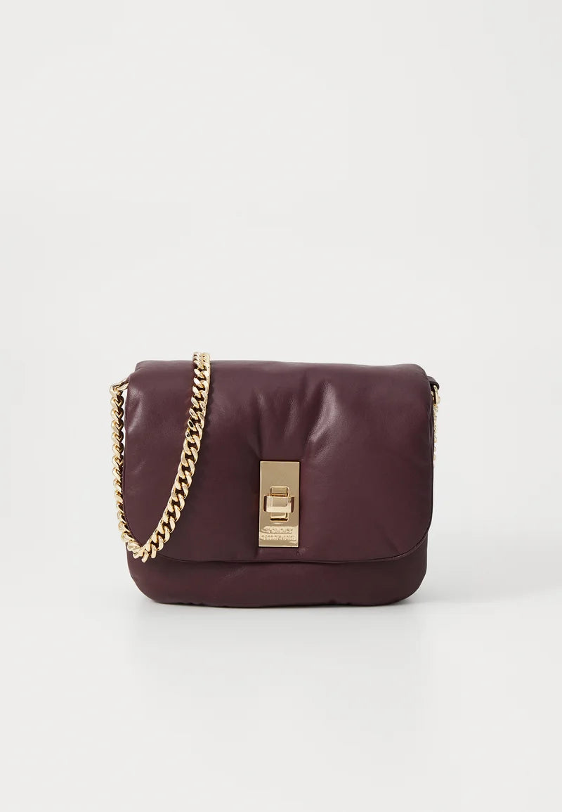 Womens' TOMMY Leather Chain Crossbody Bag - oxblood