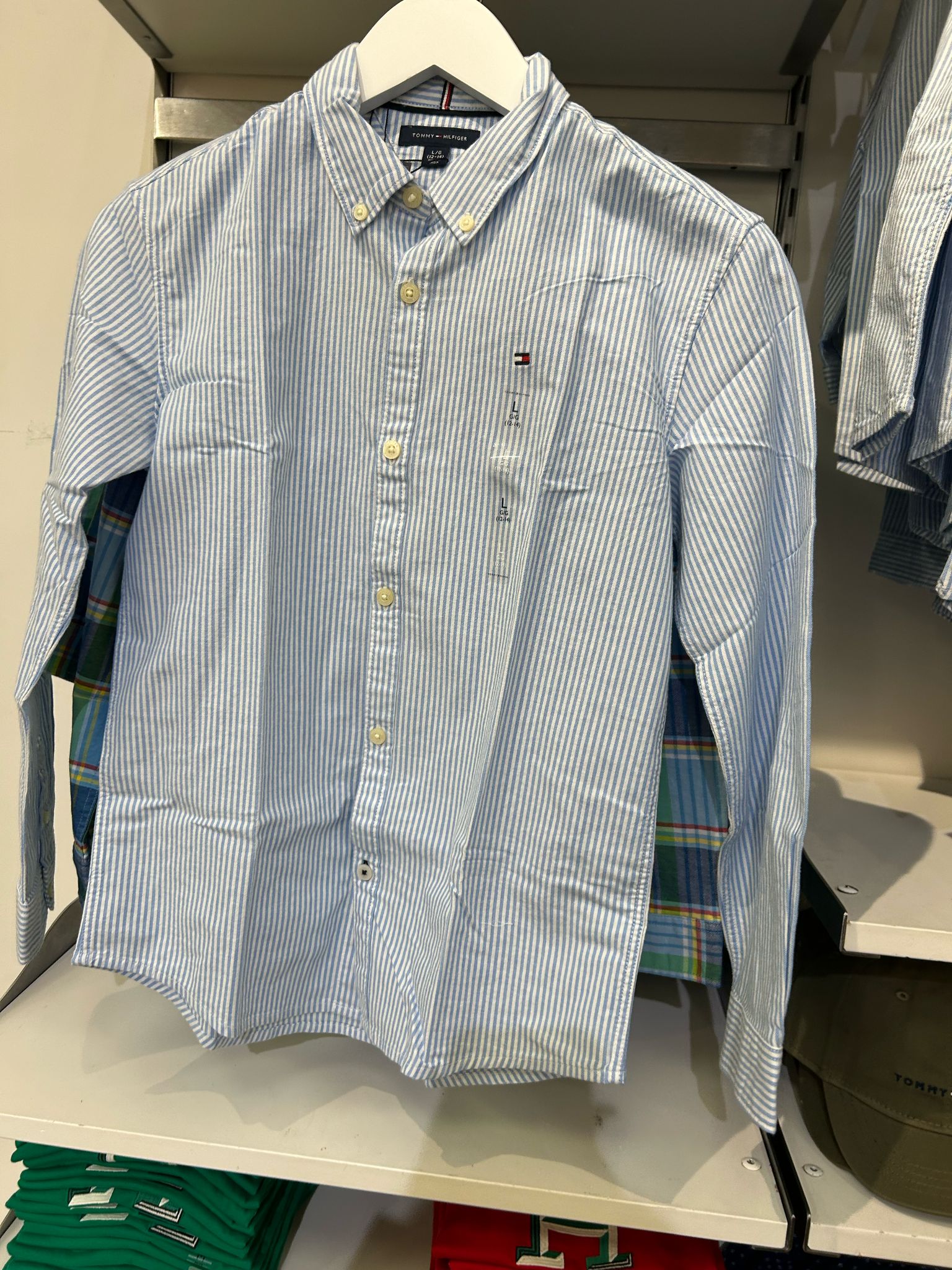 Boys' Tommy Stripe Stretch Oxford Shirt/ Copenhagen Blue Stripe