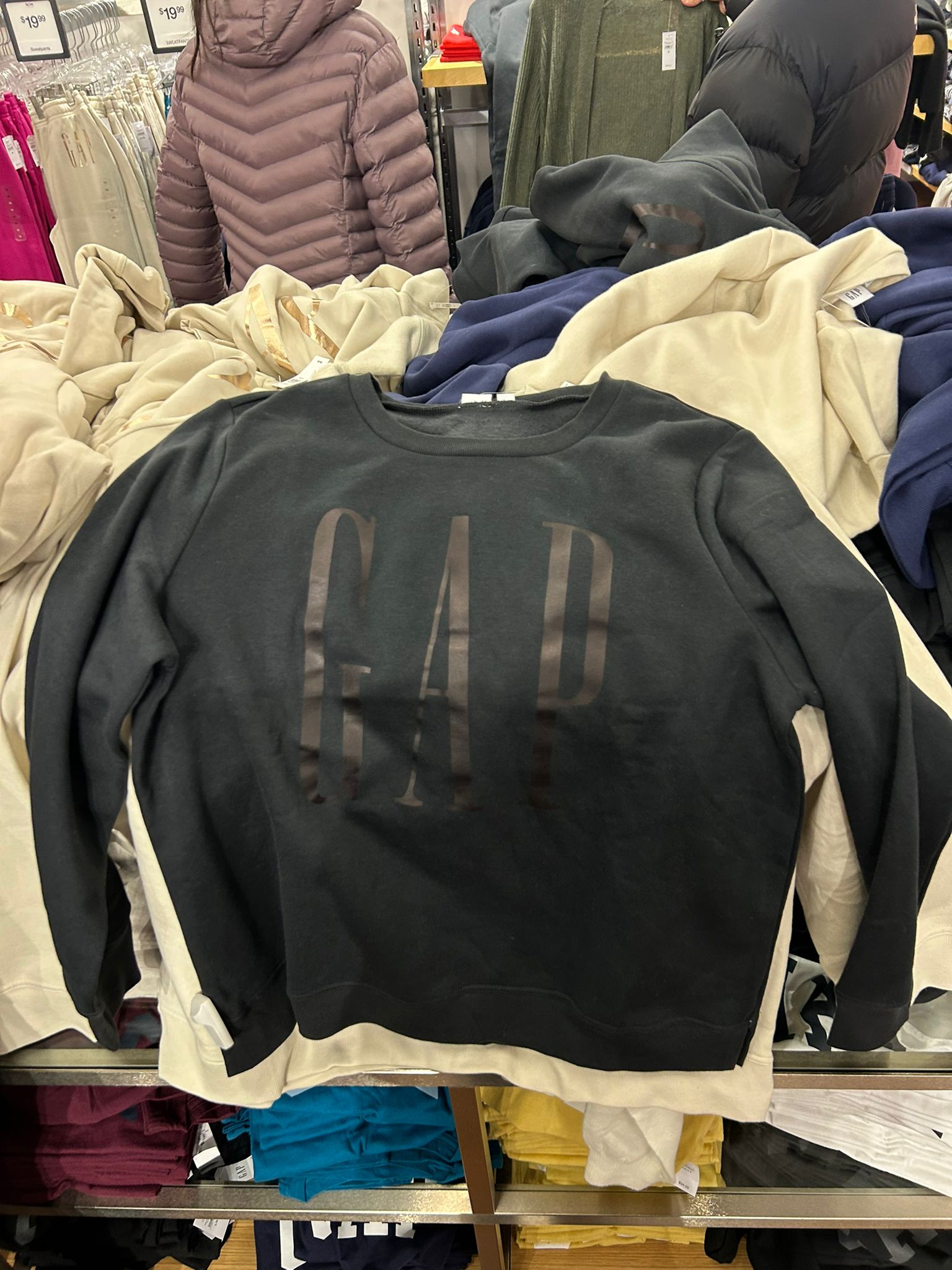 Womens' GAP Relaxed Gap Logo Sweatshirt Bright BLACK