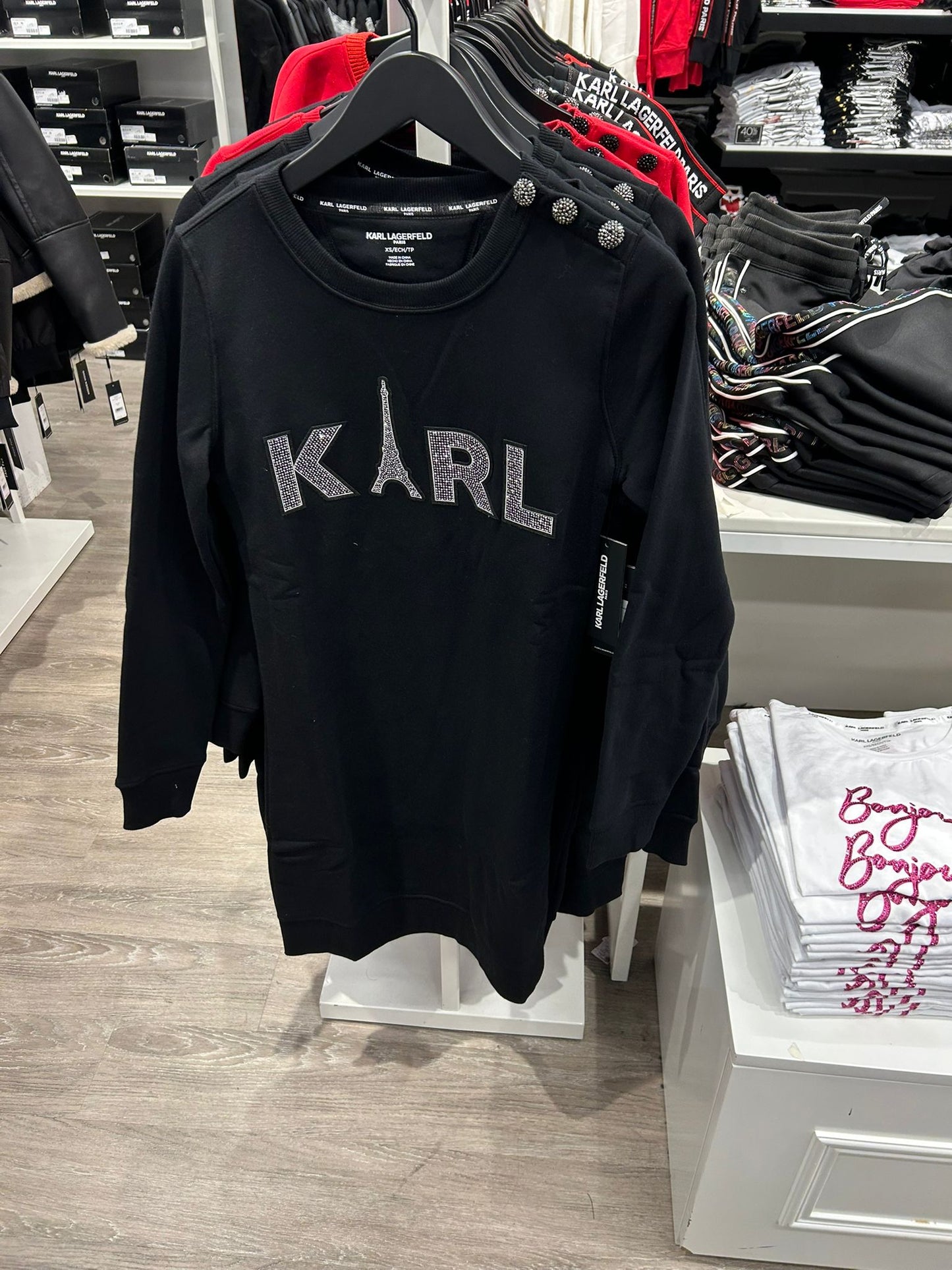 KARL WOMENS 'LOGO SWEATSHIRT DRESS