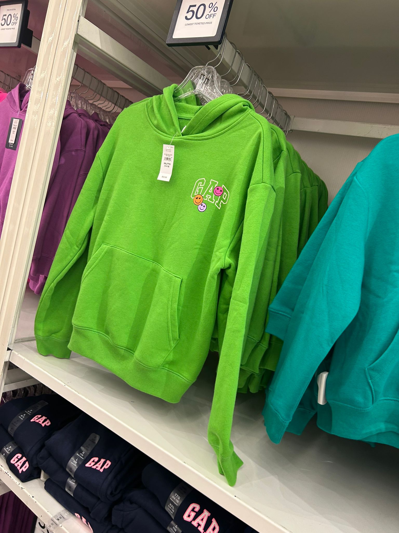 Girls Gap Purple Relaxed Gap Logo Zip Hoodie Apple Green