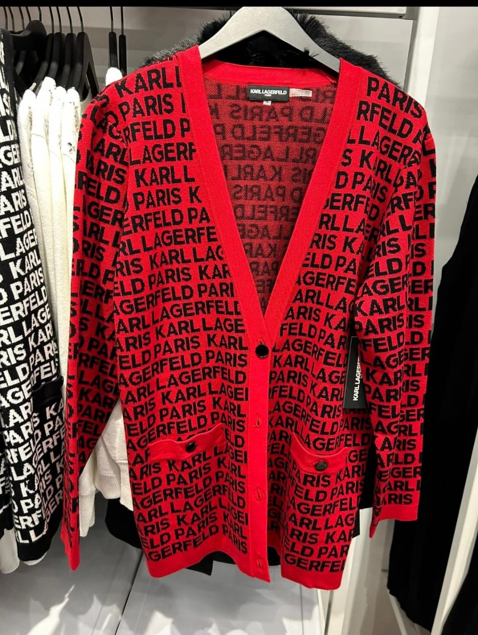 Womens' KARL ALL OVER LOGO CARDIGAN