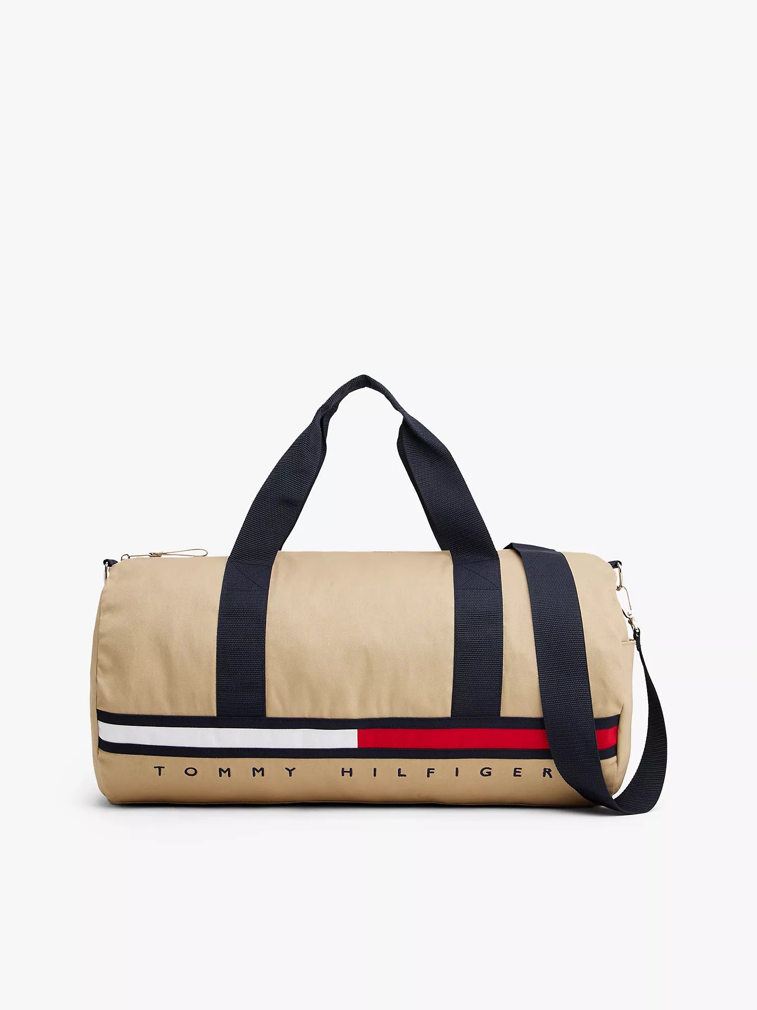 MEns' Tommy Flag Stripe Logo Duffle Khaki Sand