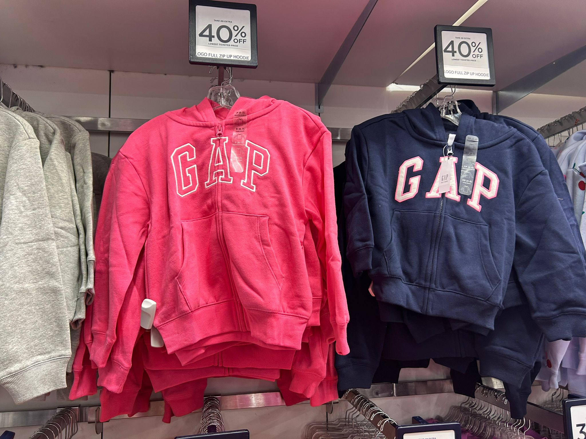 GapGirls Arch Logo Zip Hoodie Tapestry Navy