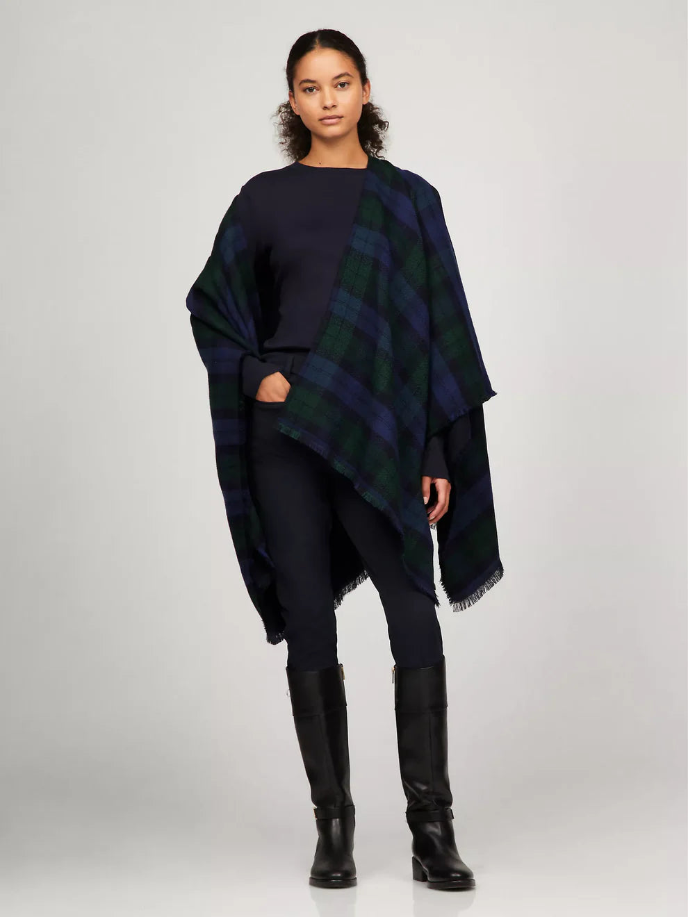 WOMENS' Tommy Hilfiger Black Watch Plaid Cape