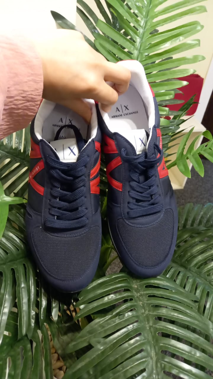 Armani Exchange A|X Men's Leather Logo Low Top Sneaker