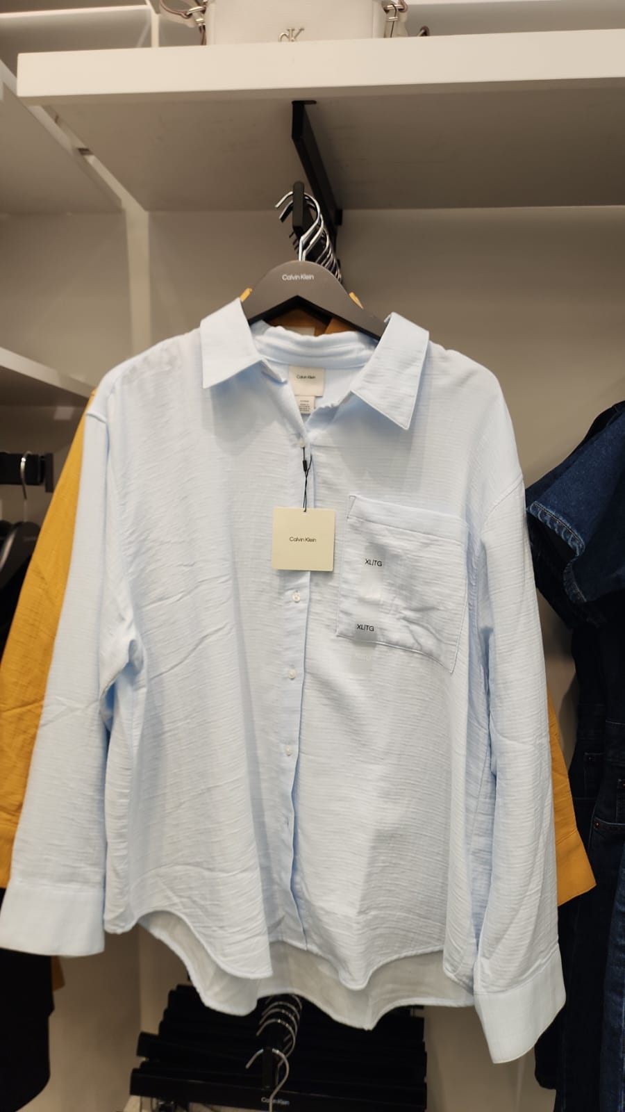 Calvin Klein Womens' Double Gauze Roll Tab Button-Down Shirt