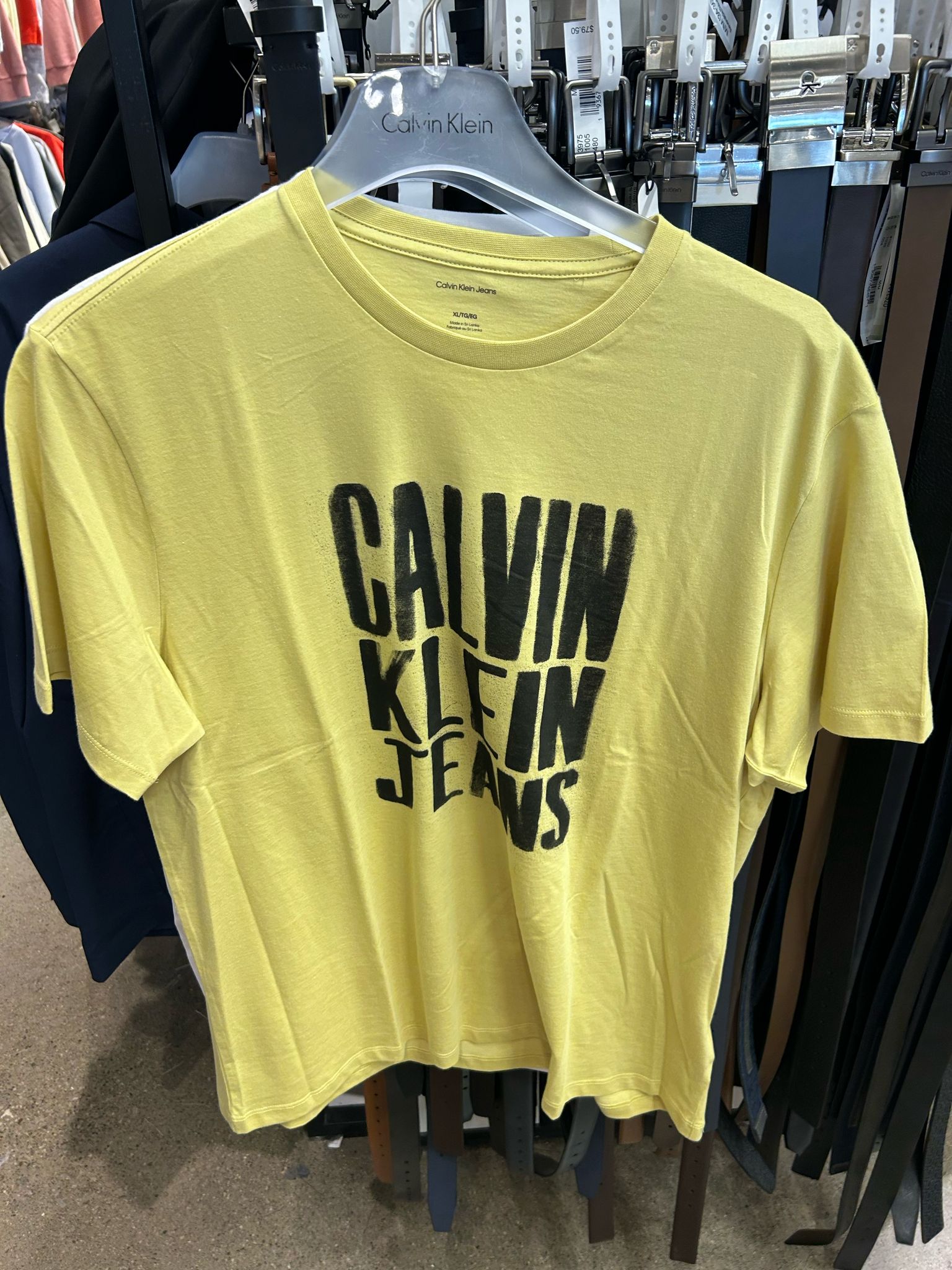 MENS' Playera Calvin Klein Logo Estampado Hombre Negro