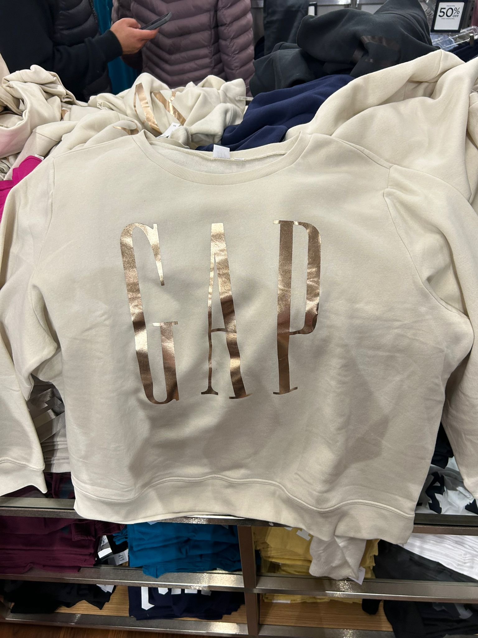 Womens' GAP Relaxed Gap Logo Sweatshirt Bright Tan Chino