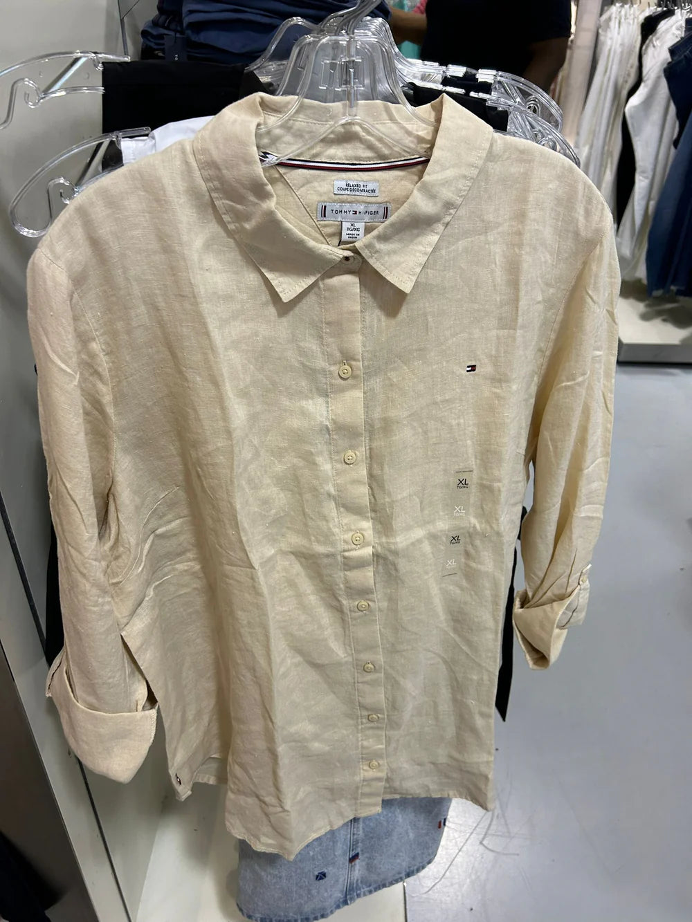 TOMMY HILFIGER Women RELAXED FIT LINEN SHIRT