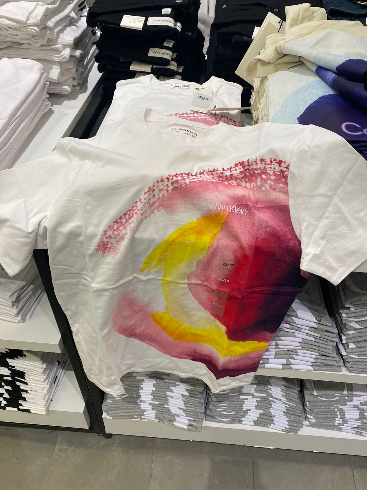 Calvin Klein MENS' Watercolor Graphic Crewneck T-Shirt