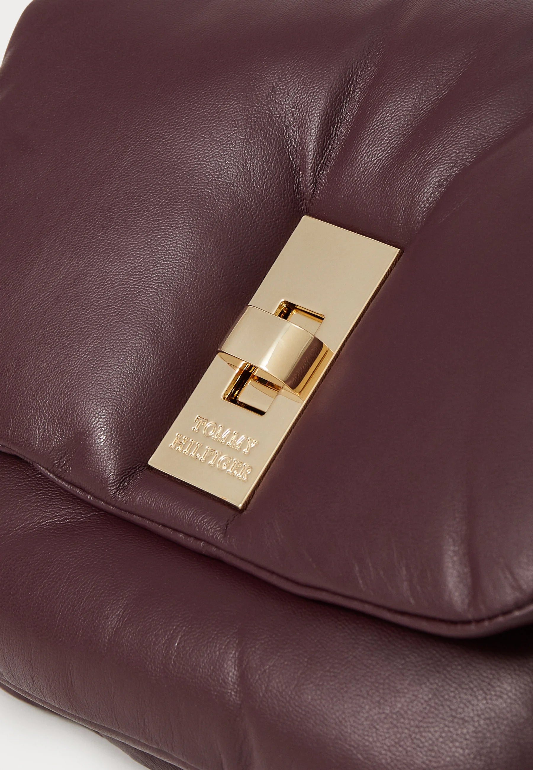 Womens' TOMMY Leather Chain Crossbody Bag - oxblood