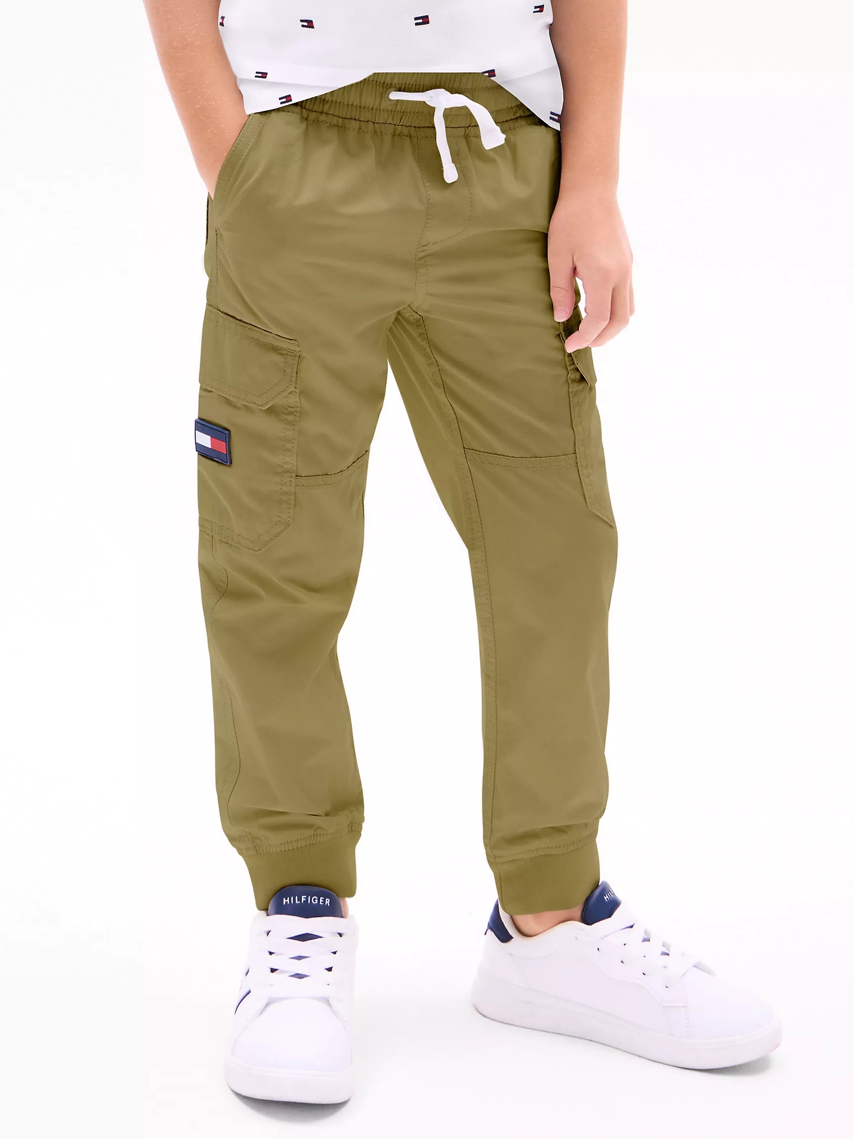 Tommy Boys' Stretch Cargo Jogger Pant/ Wild Olive