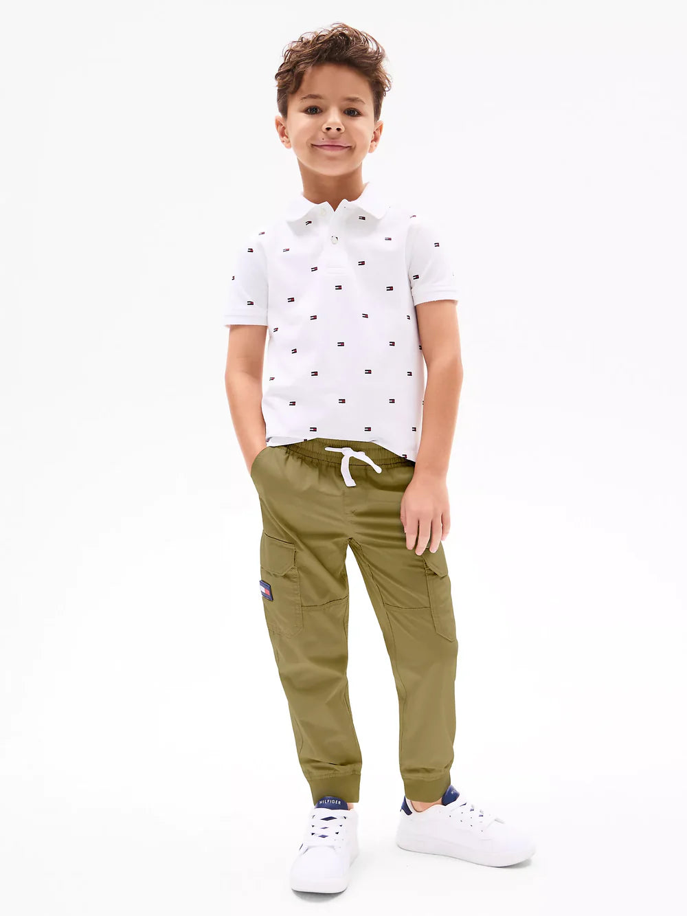 Tommy Boys' Stretch Cargo Jogger Pant/ Wild Olive