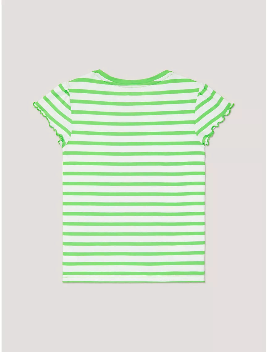 Tommy Hilfiger Kids' Stripe Ruffle T-Shirt - Springtime Green