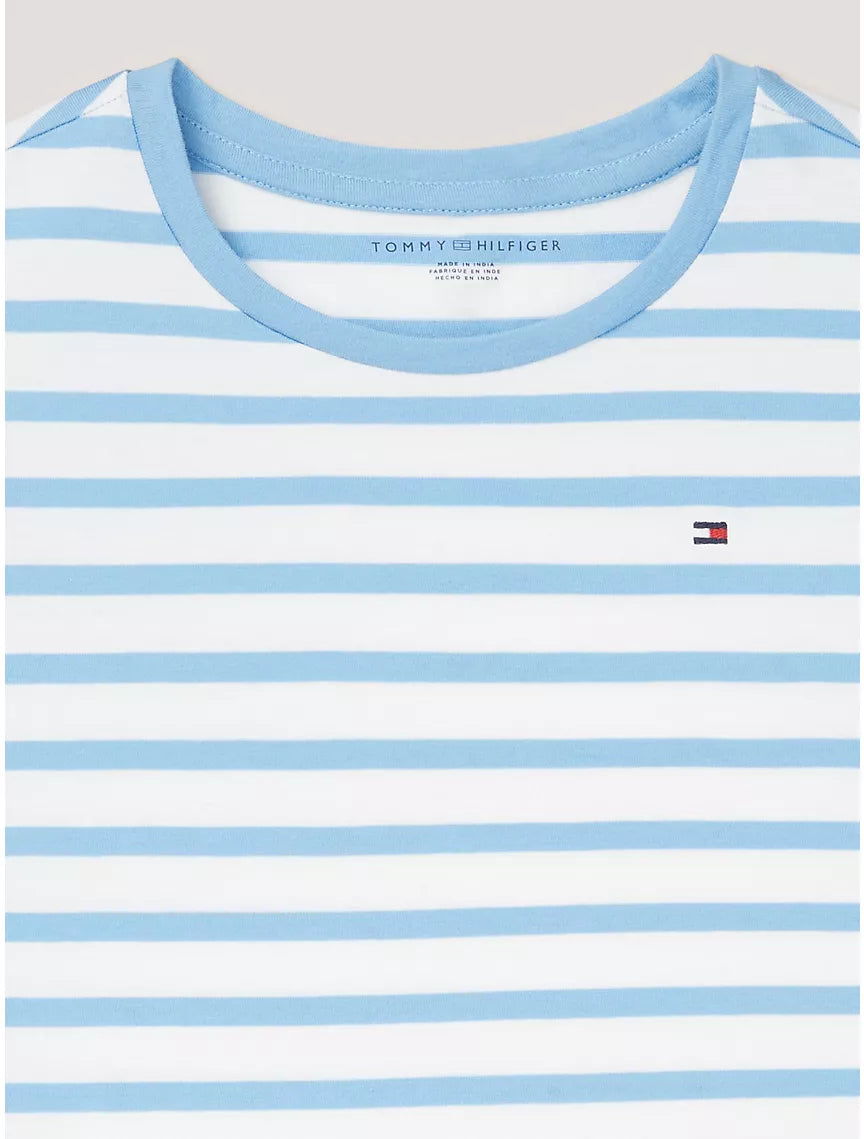 Tommy Hilfiger Kids' Stripe Ruffle T-Shirt - Bright Sea Blue