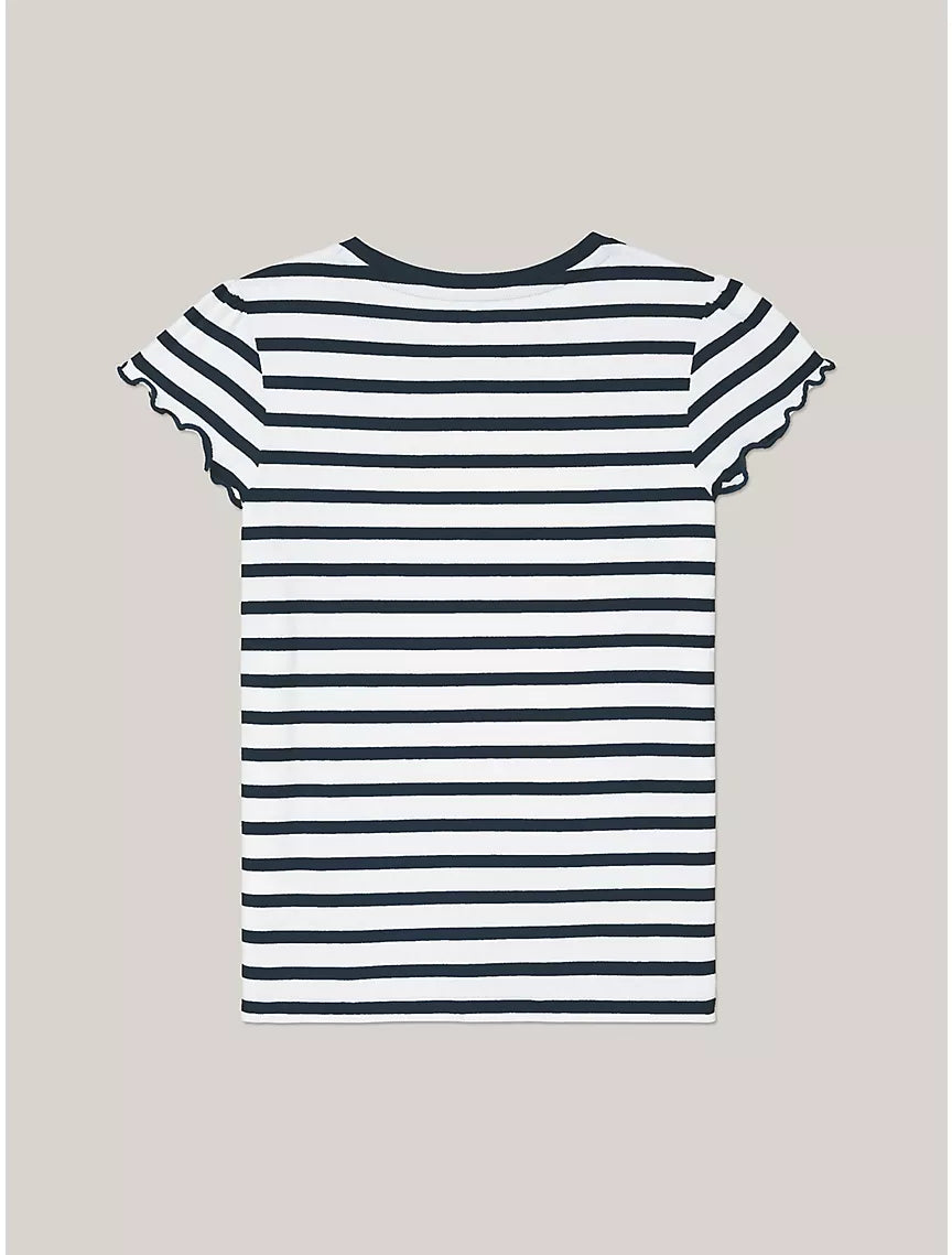 Tommy Hilfiger Kids' Stripe Ruffle T-Shirt - Navy