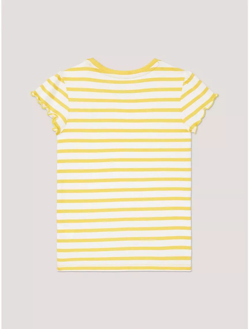 Tommy Hilfiger Kids' Stripe Ruffle T-Shirt - Sun Fruit