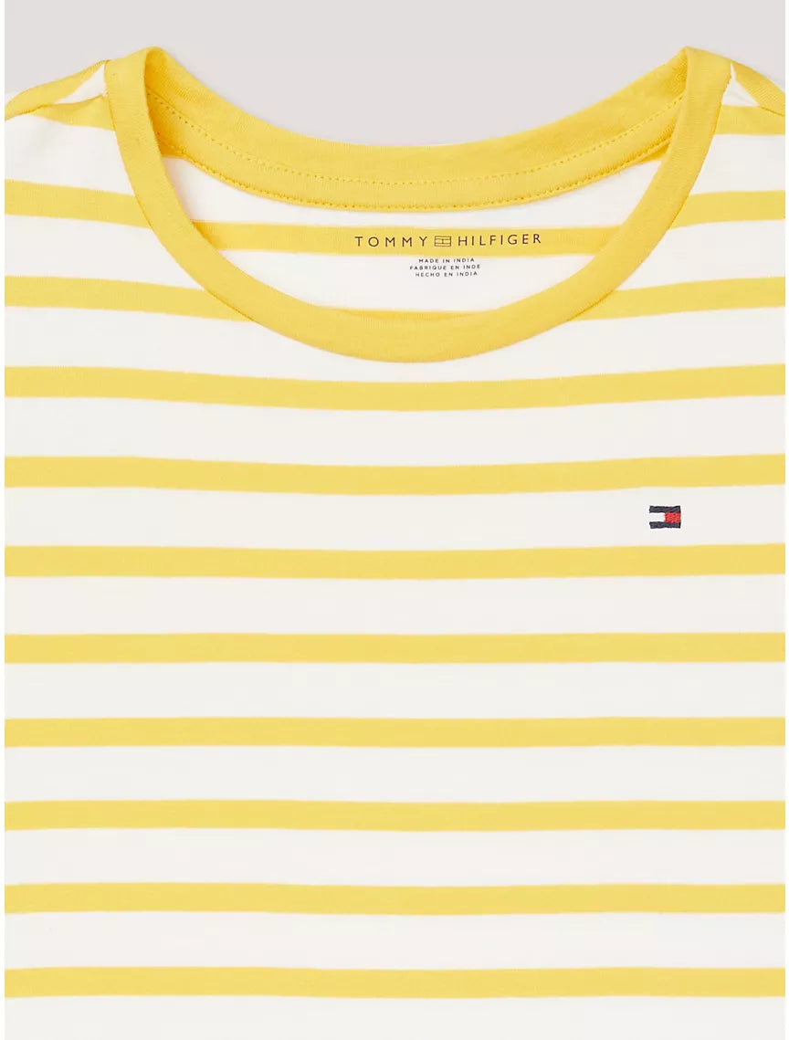 Tommy Hilfiger Kids' Stripe Ruffle T-Shirt - Sun Fruit