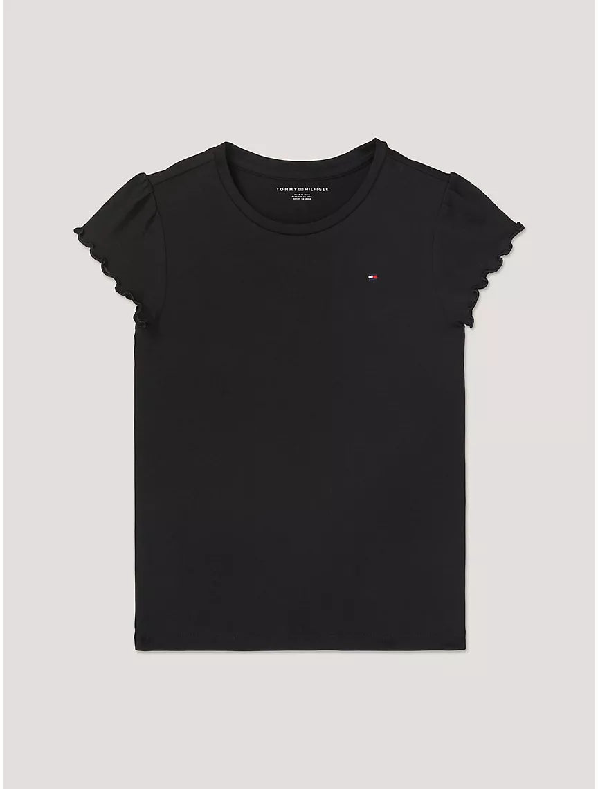 Tommy Hilfiger Kids' Ruffle-Sleeve Top - Black