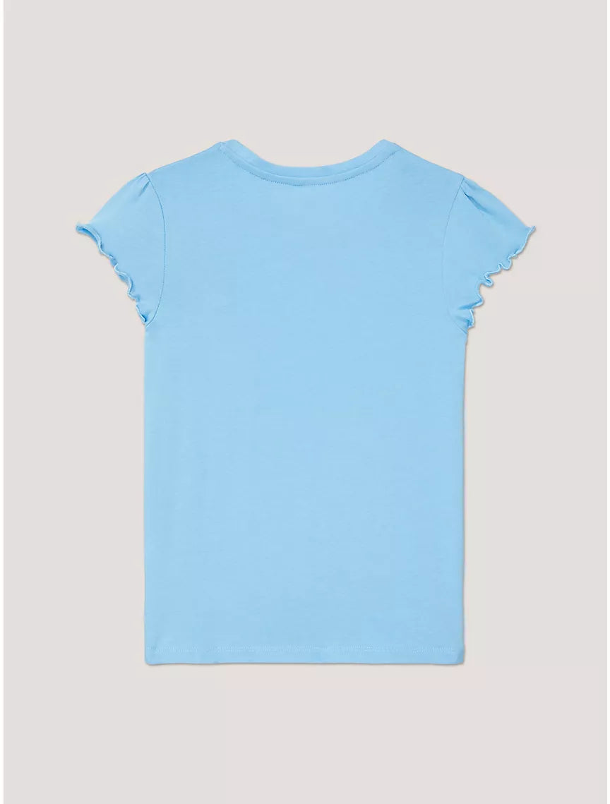 Tommy Hilfiger Kids' Ruffle-Sleeve Top - Bright Sea Blue