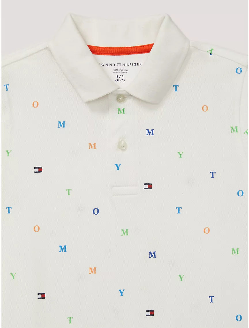 Tommy Hilfiger Kids' Allover TH Monogram Polo