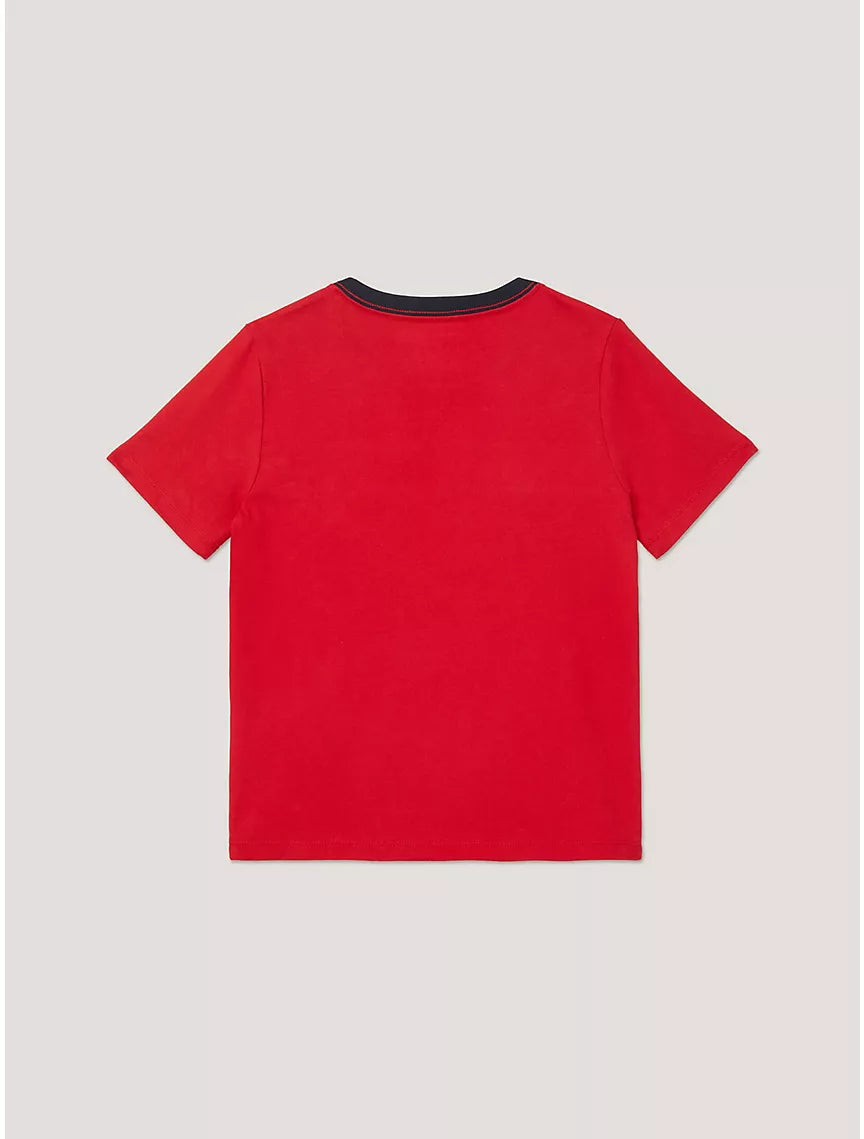 Tommy Hilfiger Kids' Flag Stripe Logo Ringer T-Shirt - Primary Red