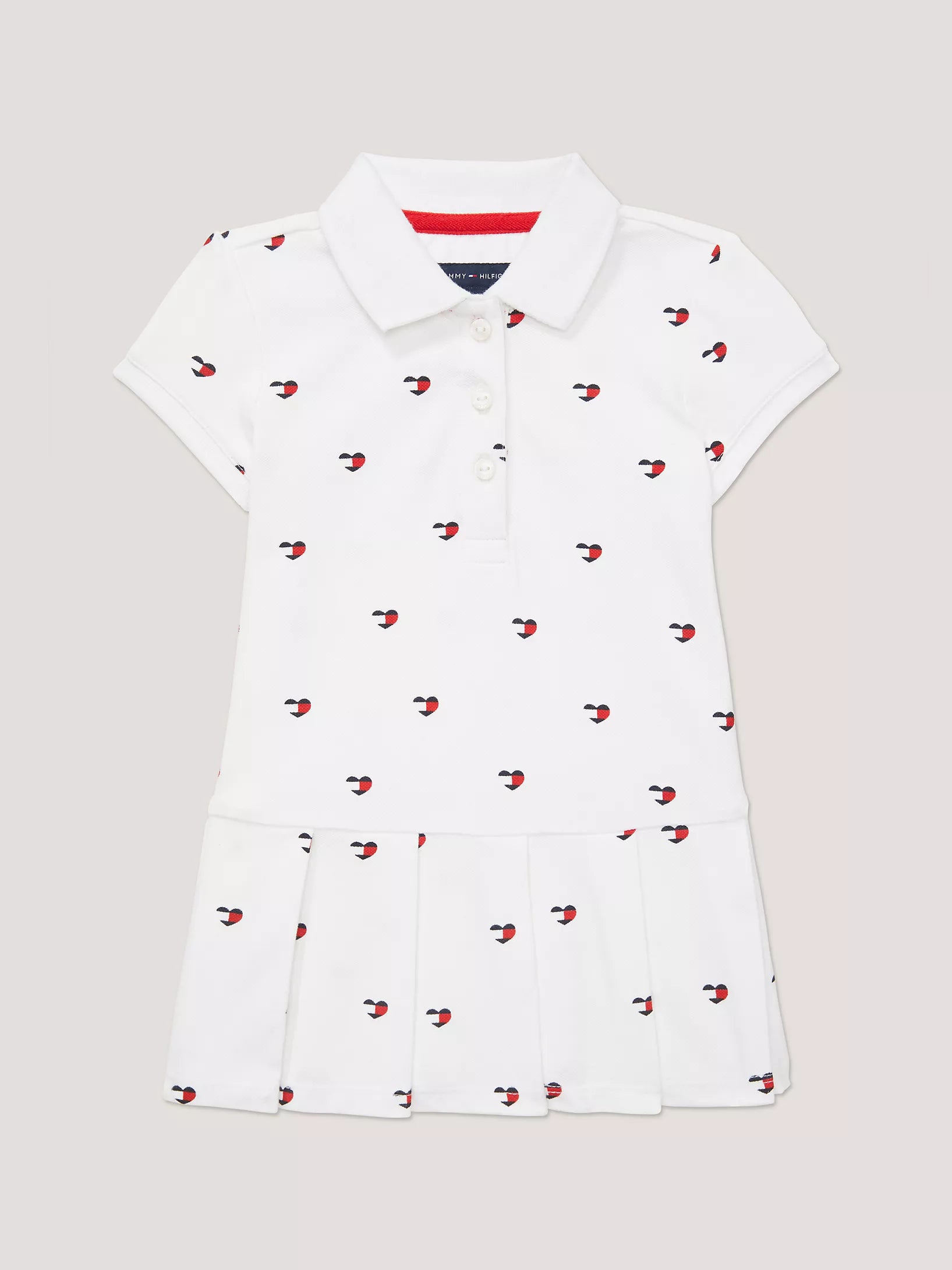 Baby Girls' Tommy Heart Logo Pleated Polo Dress