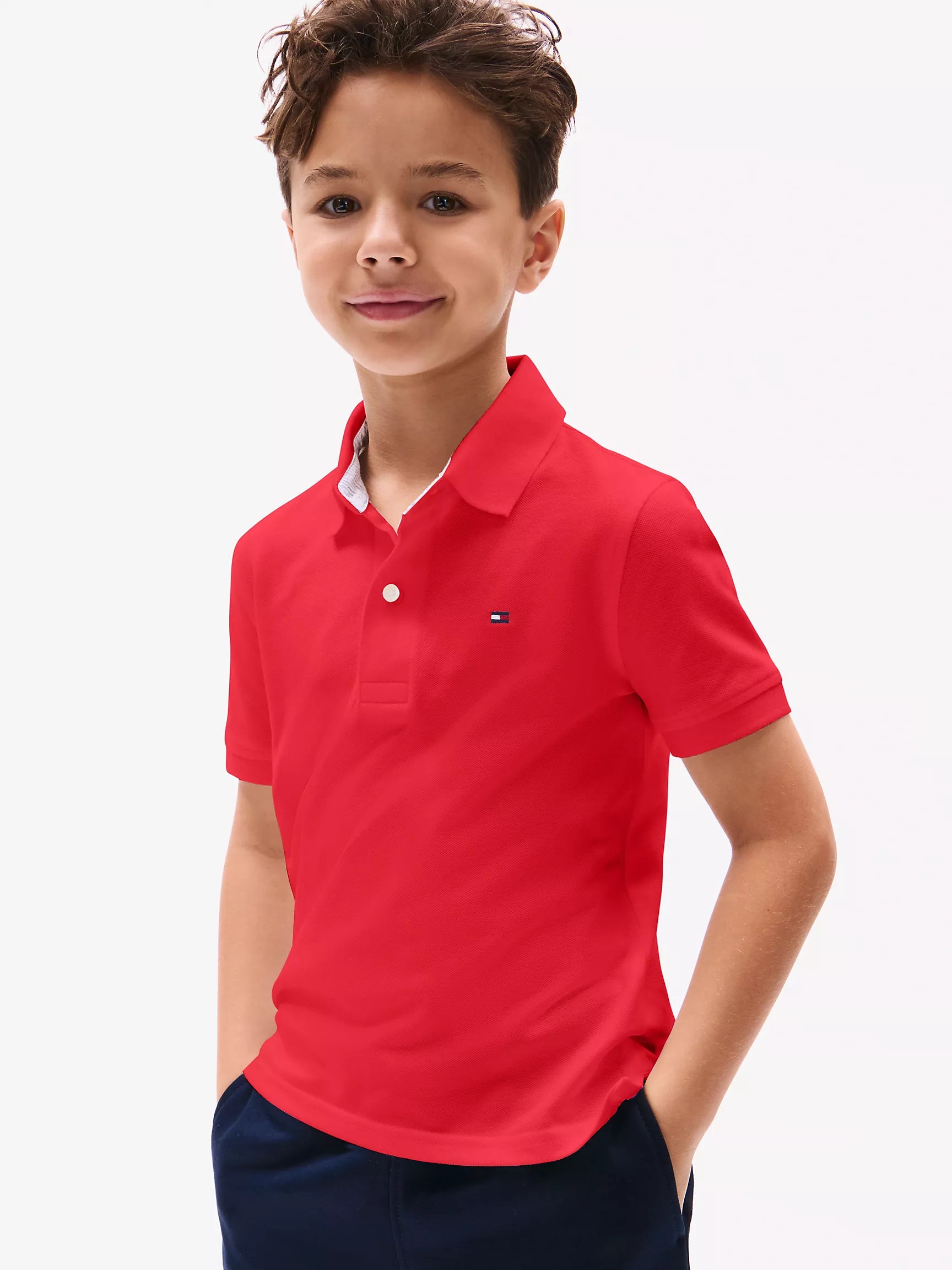 Tommy Boys' Solid Stretch Polo