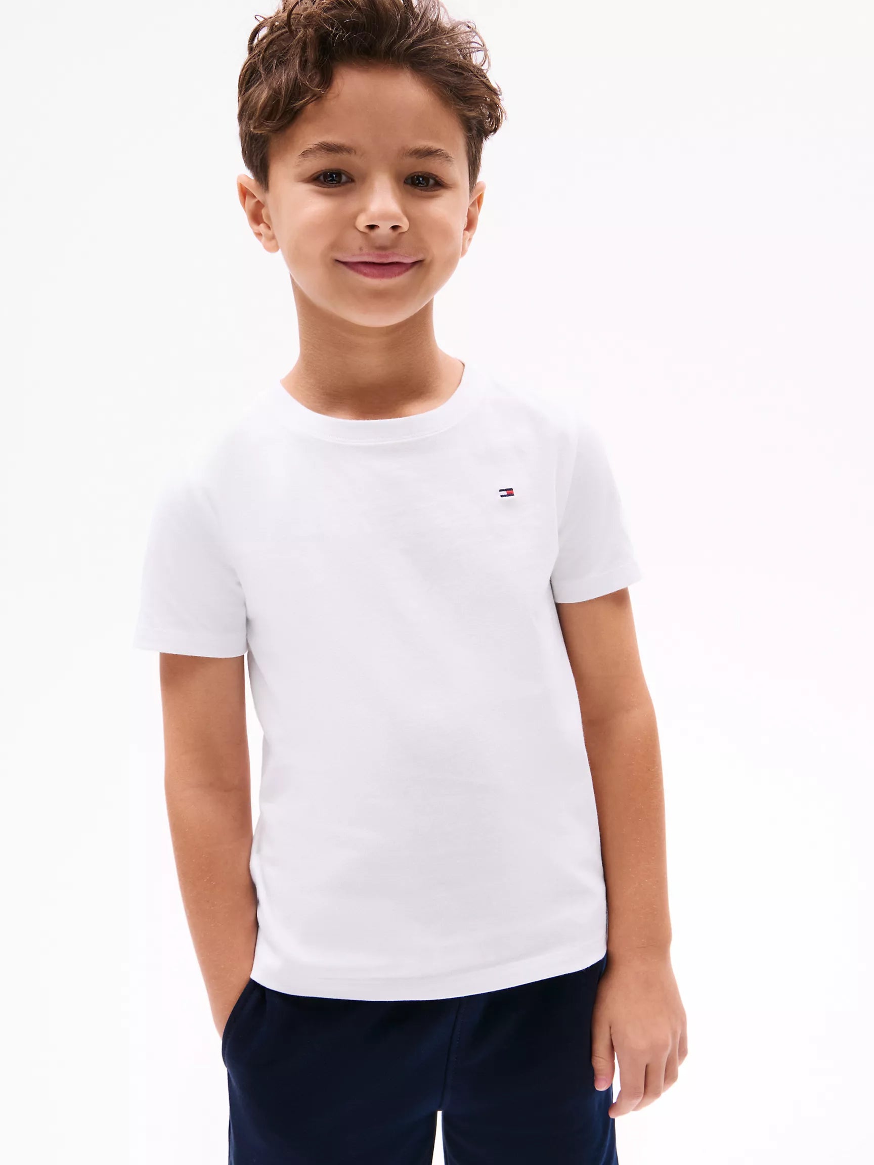 Boys' Tommy Everyday Crewneck T-Shirt/Optic White TH