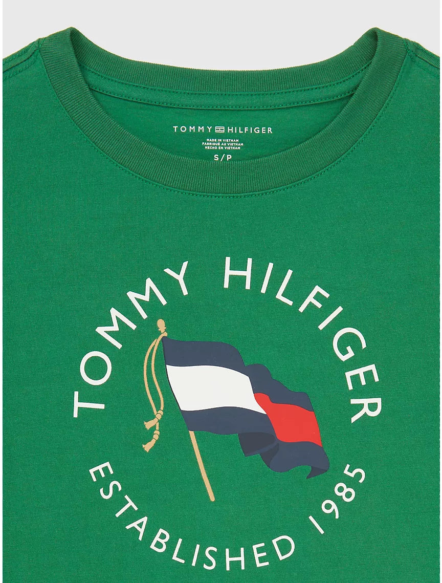 Tommy Hilfiger Kids' Circle Flag Logo T-Shirt - Nouveau Green