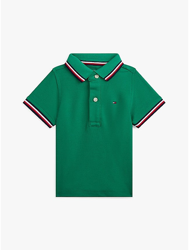 Tommy hilfiger Baby boy polo shirt with contrasting trim/Olympic Green