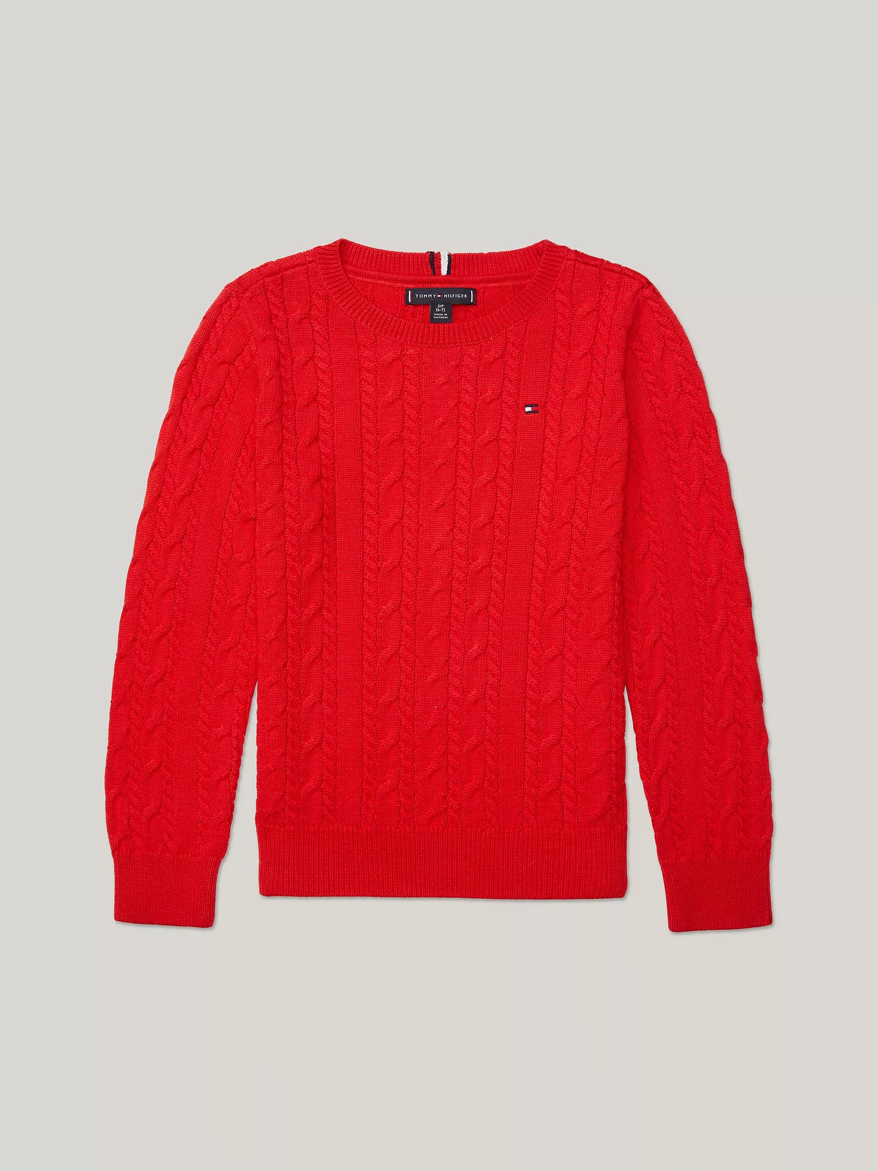 Tommy Hilfiger BOYS' Cable Knit Crewneck Sweater