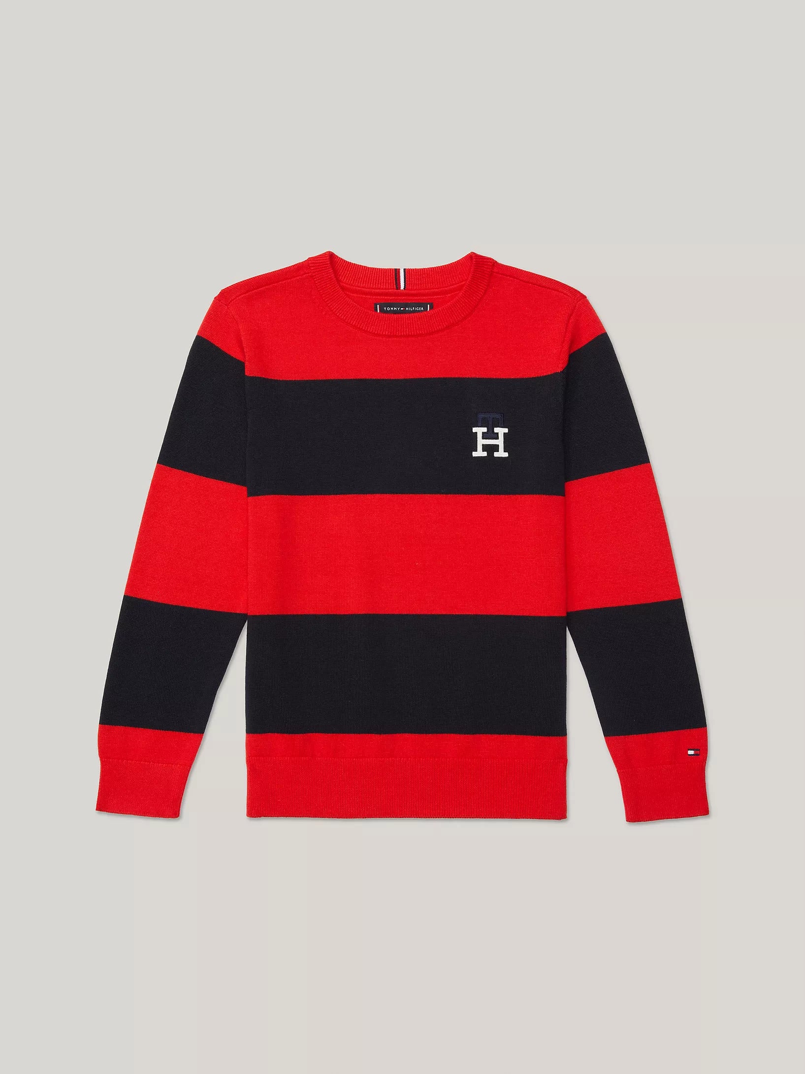 Boys' Tommy Rugby Stripe Crewneck Sweater