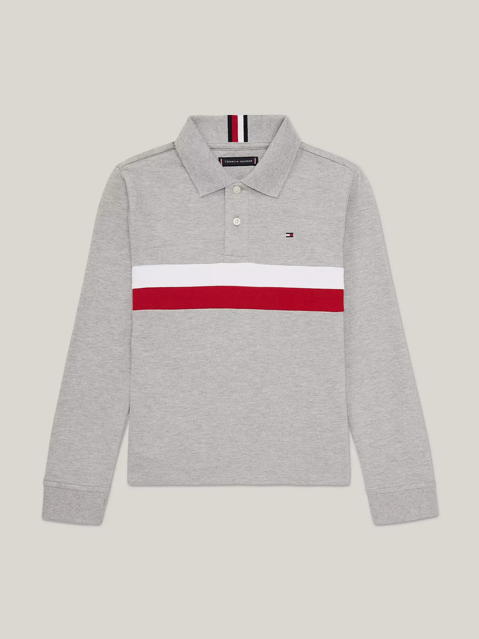 Tommy Boys' Long-Sleeve Colorblock Polo