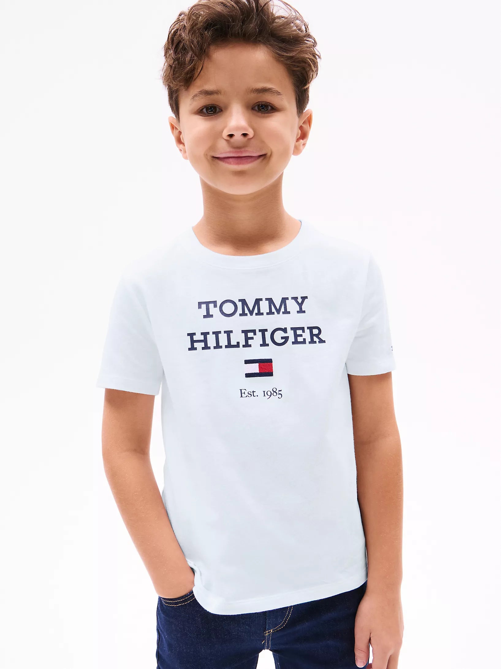Boys' Tommy Hilfiger Logo T-Shirt/Breezy Blue