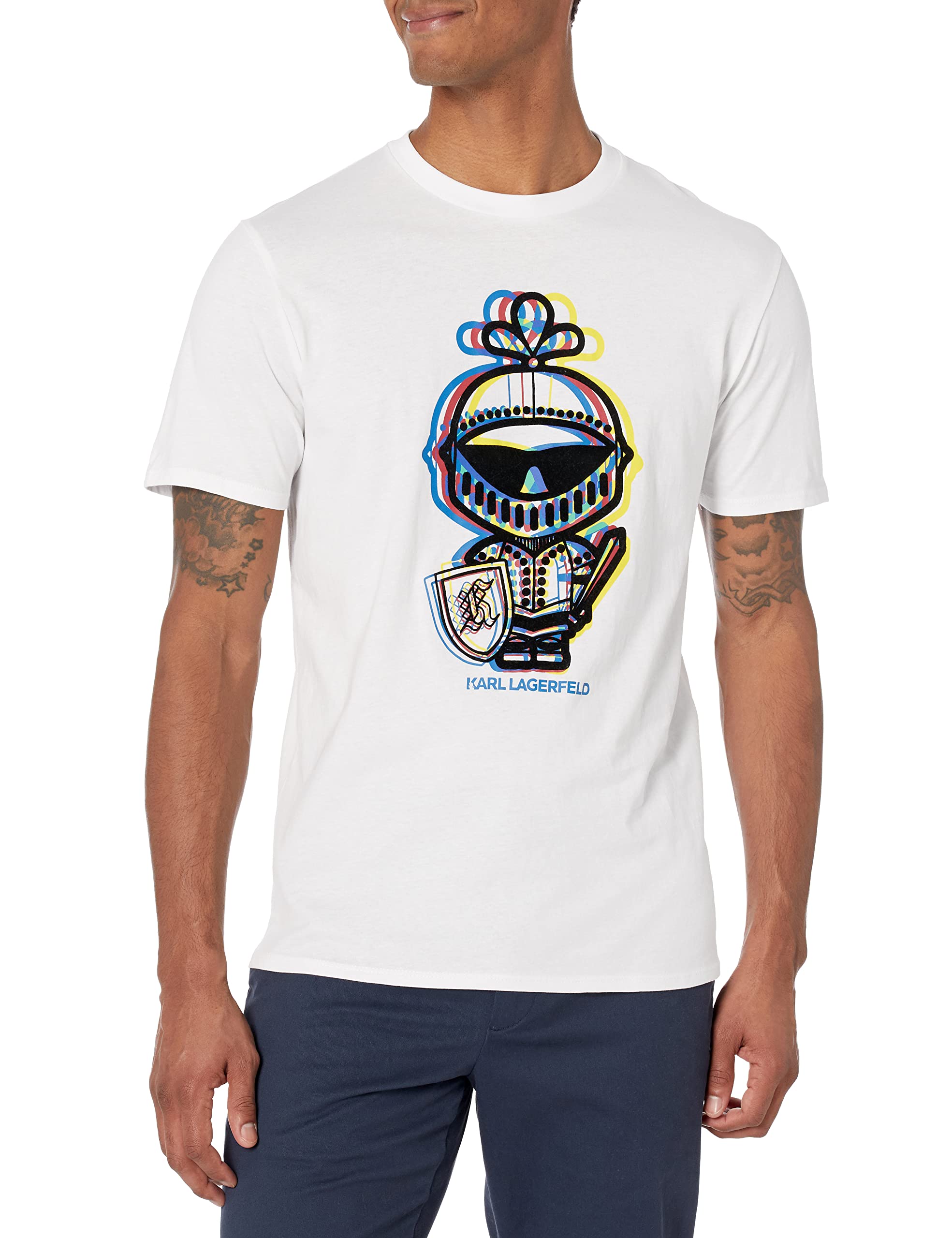 MENS' KARL LAGERFELD Paris Outline Karl Amour Cotton Graphic T-Shirt