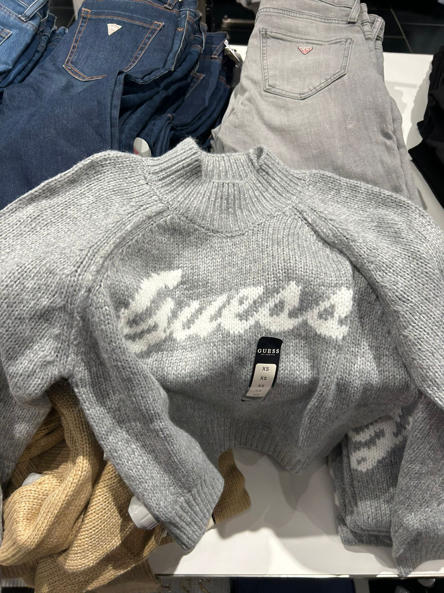 GUESS WOMENS' Virtye Turtleneck Sweater Gray