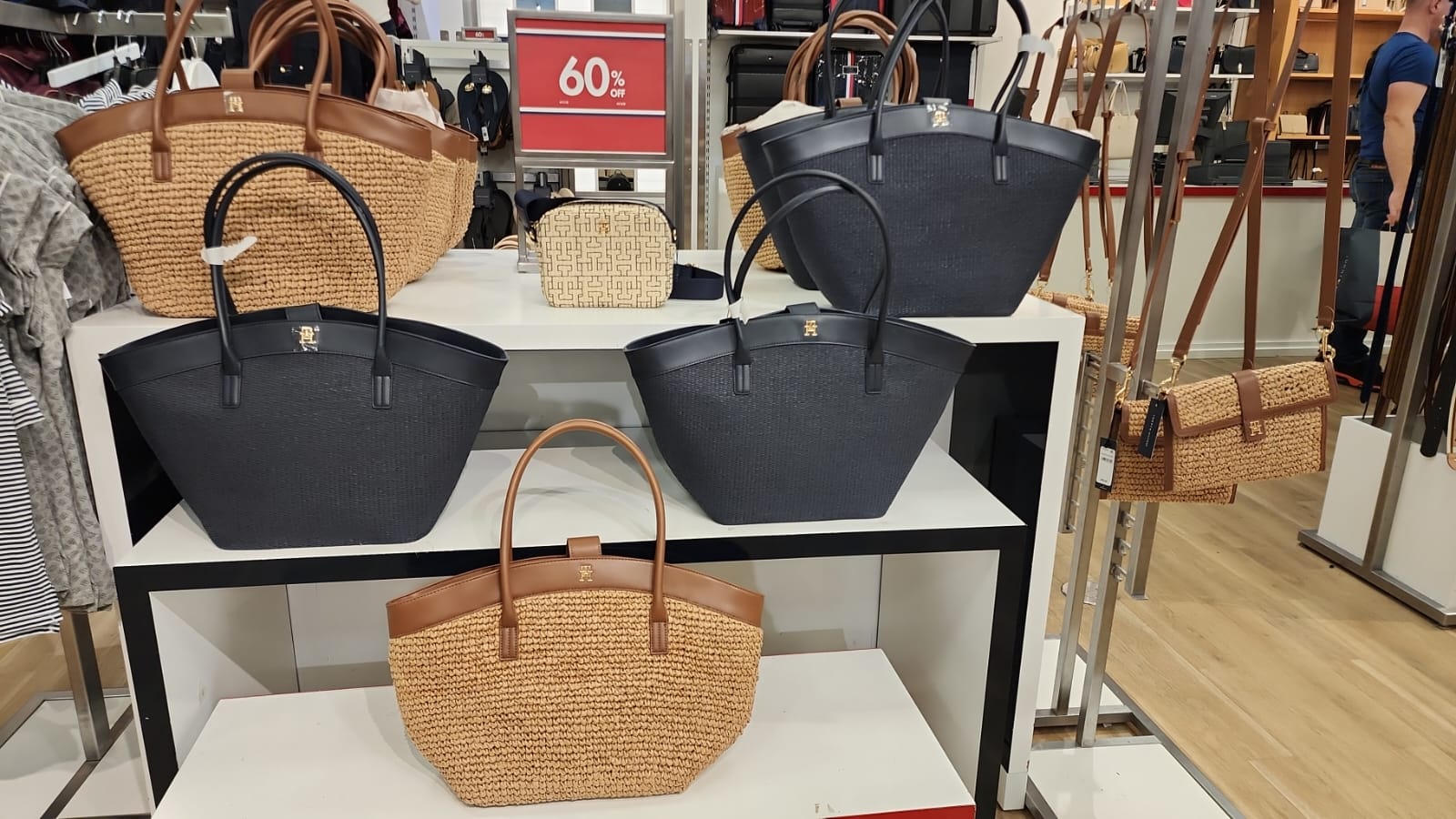 Tommy Hilfiger Texture Blue Polypropylene Tote Bag