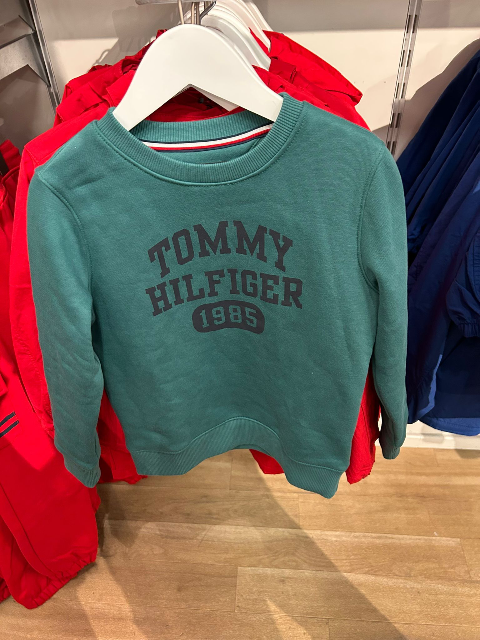 Boys Tommy  Logo Fleece Sweatshirt Academia Green