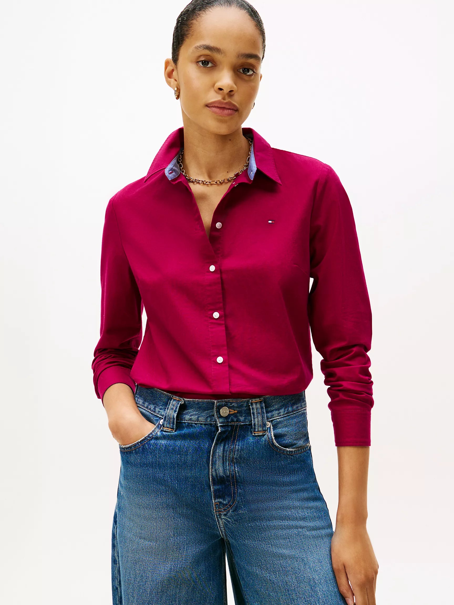 WOMENS' Tommy Regular Fit Stretch Oxford Shirt