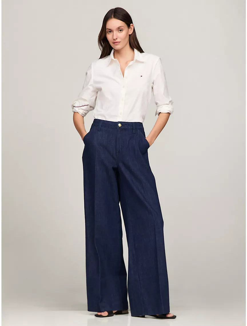 Tommy Hilfiger High-Rise Pleated Trouser Jean - Women