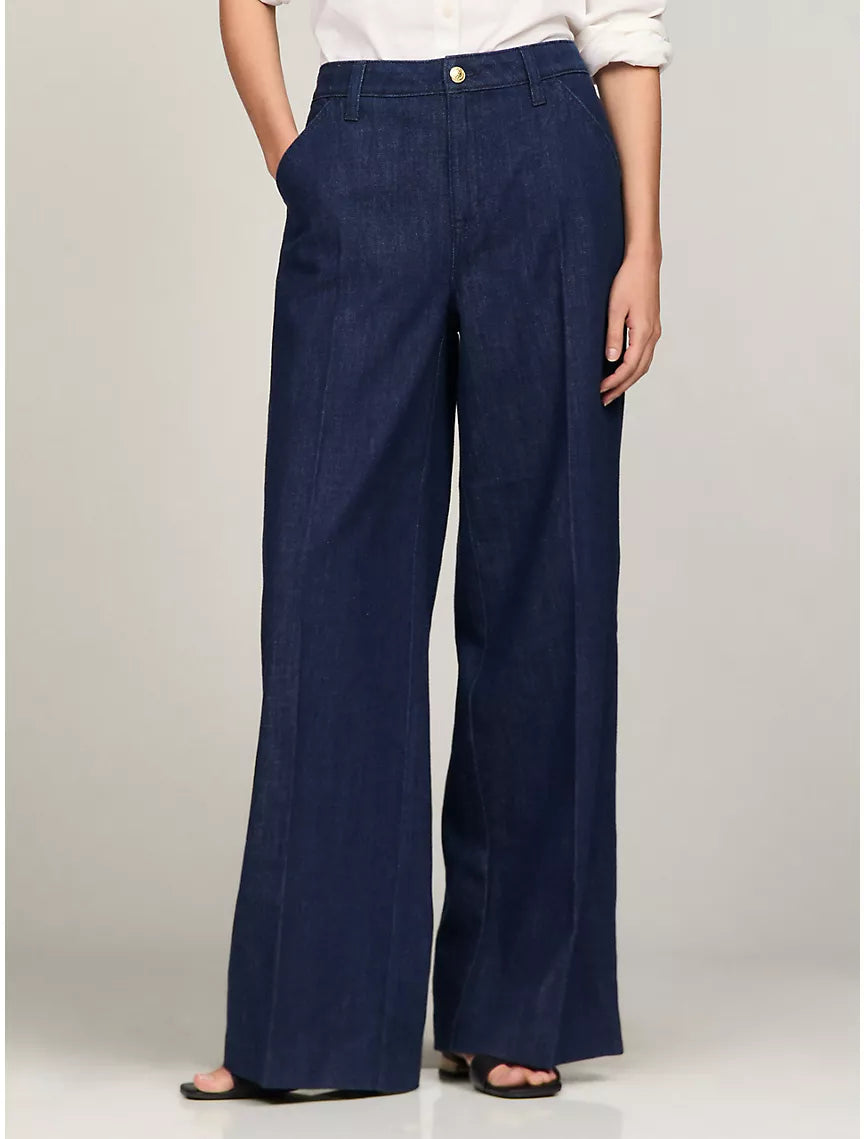 Tommy Hilfiger High-Rise Pleated Trouser Jean - Women