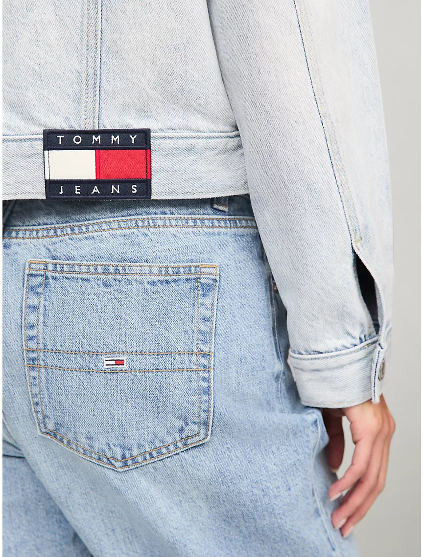 Tommy Jeans Cropped Light Wash Denim Jacket