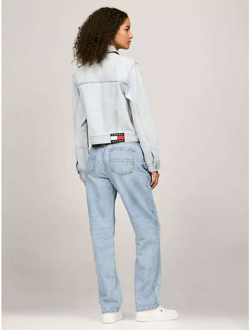 Tommy Jeans Cropped Light Wash Denim Jacket